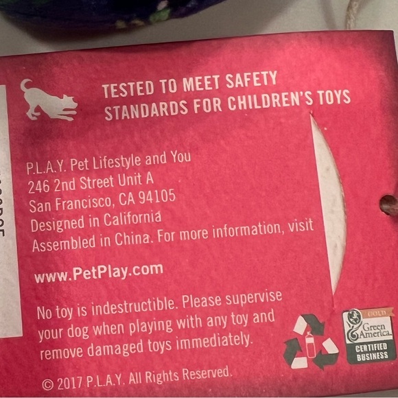 🆕 3/for $20 in a BUNDLE ~ P.L.A.Y. Holiday Peace & Joy  Dog Toy - Picture 7 of 8